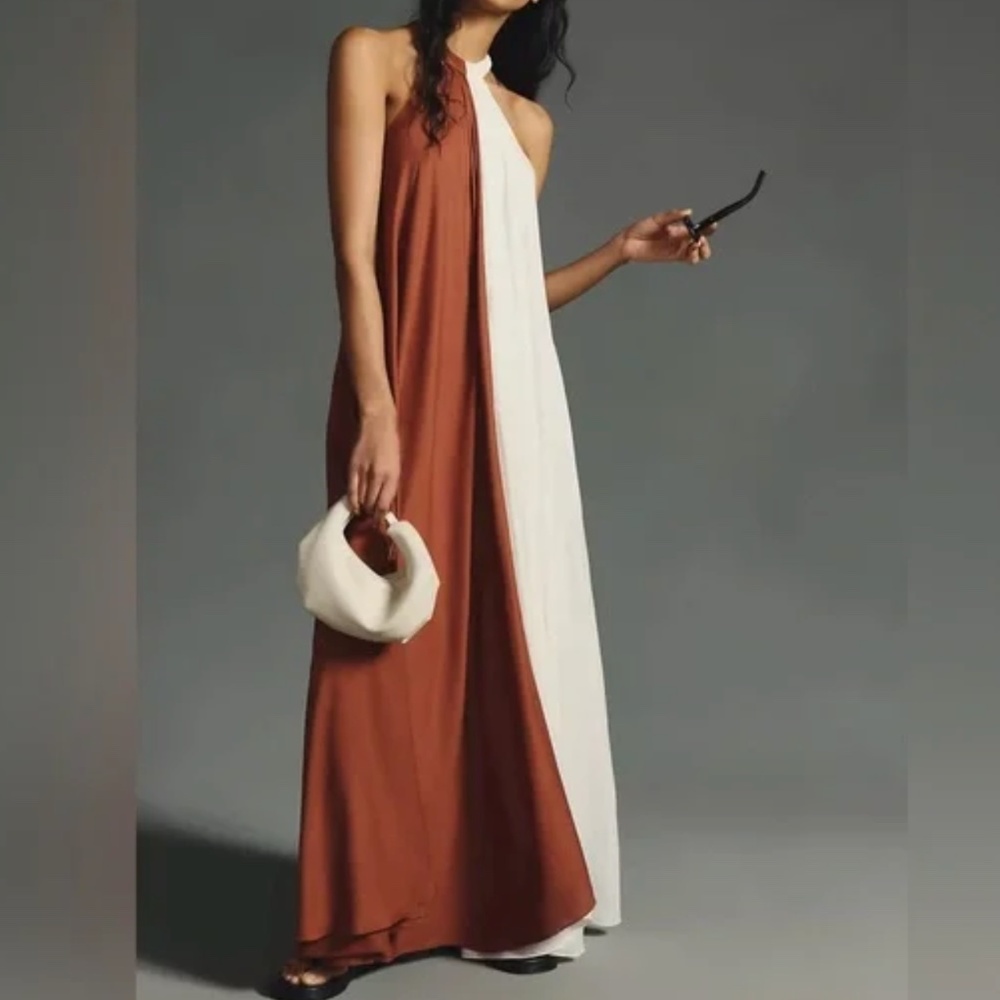 Anthropologie Let Me Be color-block maxi dress